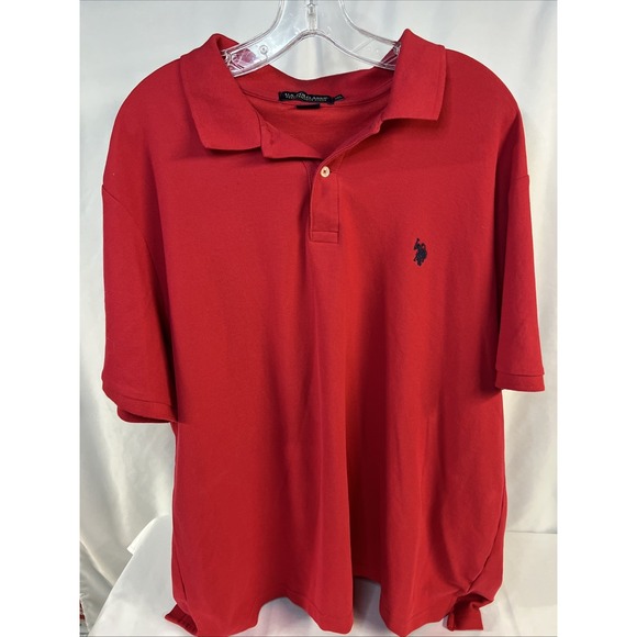 US Polo Assn Ultimate Pique Mens 2XL Red Short Sleeve Polo Shirt - Picture 1 of 8